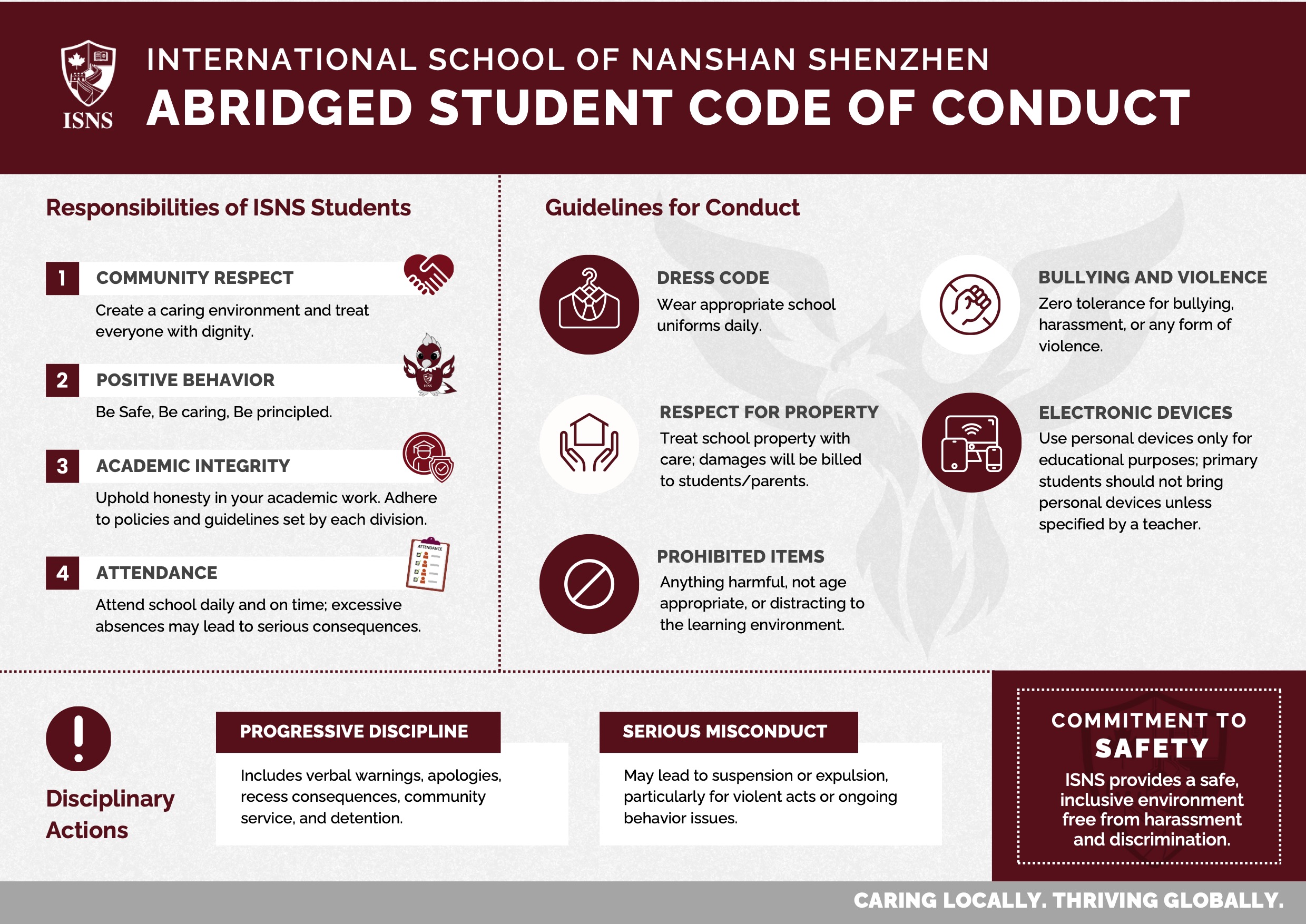 Student Code of Conduct 学生行为准则